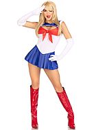 Sailor Moon, Kostüm-Kleid, großes Schleife, Schlüsselloch, Plissee